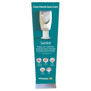 Whiteley Sanitol Hand Hygiene Stand Complete Kit-Stand including Hand Hygiene Automatic Dispenser and Drip Tray
