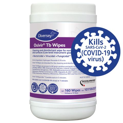 Diversey OXIVIR TB WIPES USE (15.2 X 17.8CM) 160wipes X12