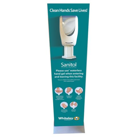 Whiteley Sanitol Hand Hygiene Stand Complete Kit-Stand including Hand Hygiene Automatic Dispenser and Drip Tray