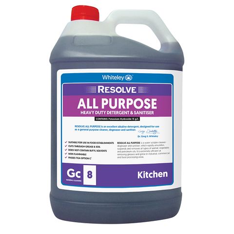 Whiteley RESOLVE ALL PURPOSE-Heavy Duty Detergent & Sanitiser 5L
