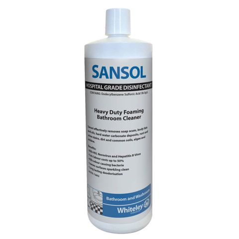 Whiteley SANSOL-Hospital Grade Disinfectant Bathroom Cleaner 1L