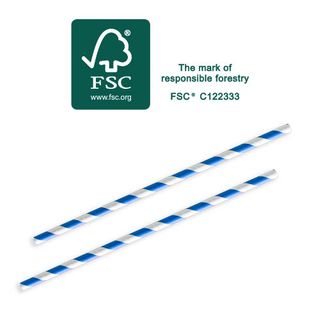 Future Friendly Straw Regular Blue Stripe Pkt 250