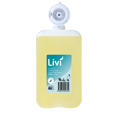 Livi Activ Antimicrobial Hand Foam Soap 1L 6Ctn