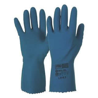 Paramount Blue Silverlined Latex Rubber Gloves XL