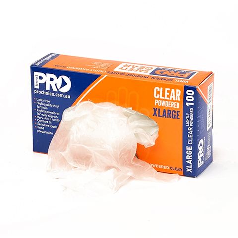 Prochoice Gloves Disposable Vinyl Clear Powder-Free M x100