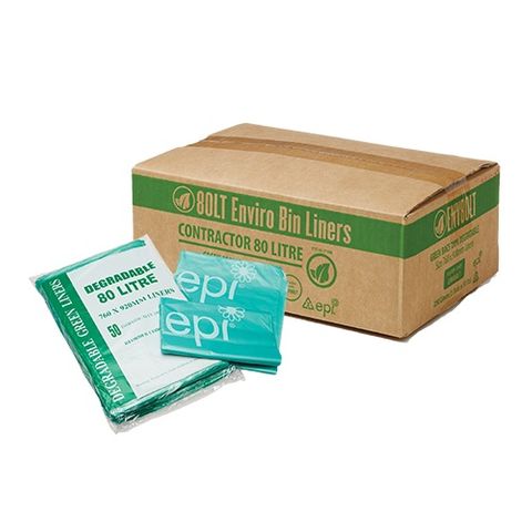 Austar Packaging 80L Green EPI Degradable Bin Liner 900x760mm x250