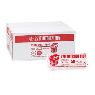 Austar Packaging 27L White Kitchen Tidy Liner Roll 590x510mm x1000