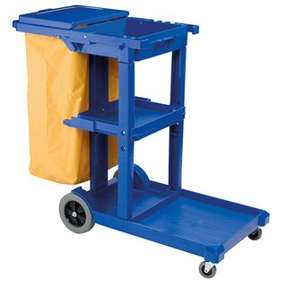 165518 JC-175BL Janitor Trol. Drk Blu W/Lid