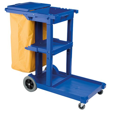 165518 JC-175BL Janitor Trol. Drk Blu W/Lid