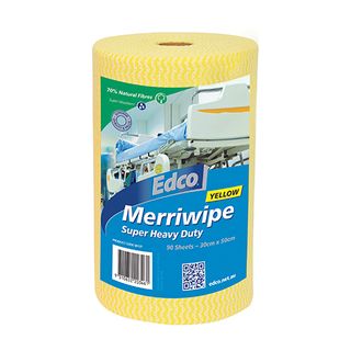 Edco Merriwipe Super Heavy Duty Wipes Yellow Roll