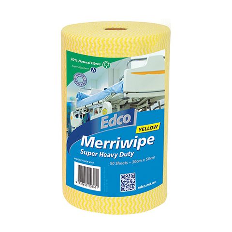 Edco Merriwipe Super Heavy Duty Wipes Yellow Roll