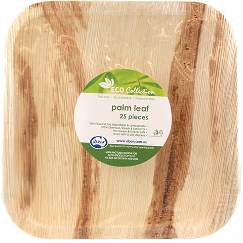 Alpen Palmleaf Square Plate 8" 25PK x100