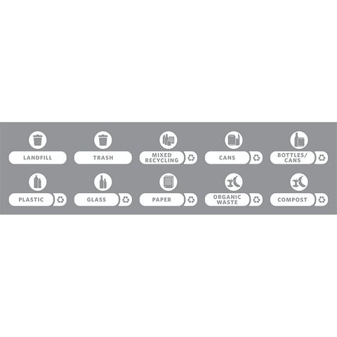 Rubbermaid Recycling Label Kit Version C