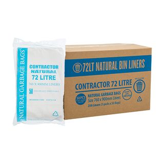 Austar Packaging 72L Clear Contractor Bin Liner Star Seal 900x760mm x250