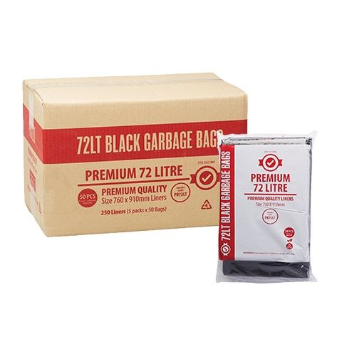 Austar Packaging 72L Black Premium Bin Liner Star Seal 910x760mm x250