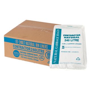Austar Packaging 240L Clear Contractor Bin Liner Star Seal 1420x1140mm x100