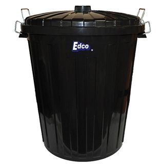 Edco Plastic Garbage Bin With Lid 73L Black