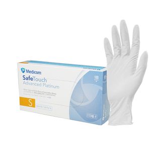 SafeTouch Advanced Platinum White Nitrile Powder Free Examination Glove S x100
