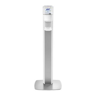 Purell ES8 Messenger Floor Stand WHT With Es8 Dispenser Touch Free