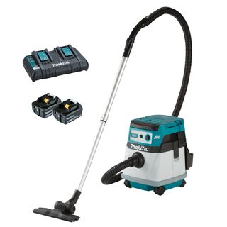 Makita 18Vx2 BRUSHLESS Wet/Dry Vacuum Kit - 2x 5.0Ah Batters + DC18RD Charger (198928-5)
