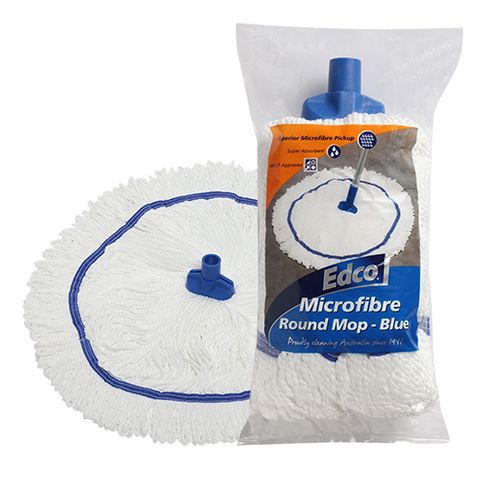 Edco Microfibre Round Mop - Blue