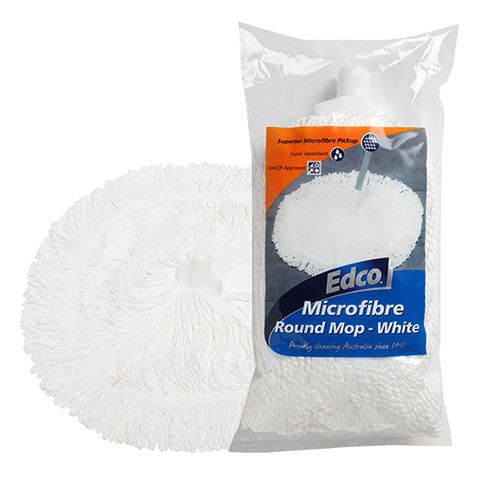 Edco Microfibre Round Mop - White