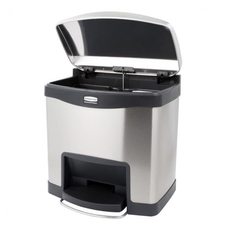 Rubbermaid Slim Jim 15L/4G Fs Metal Step On Black