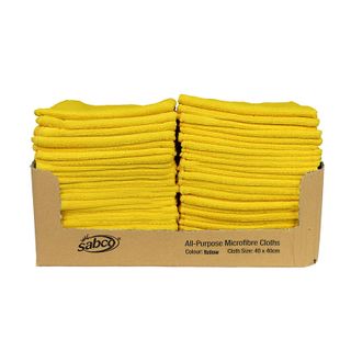 Sabco All Purpose Microfibre Cloths - Yellow - 40cm x 40cm 280gsm