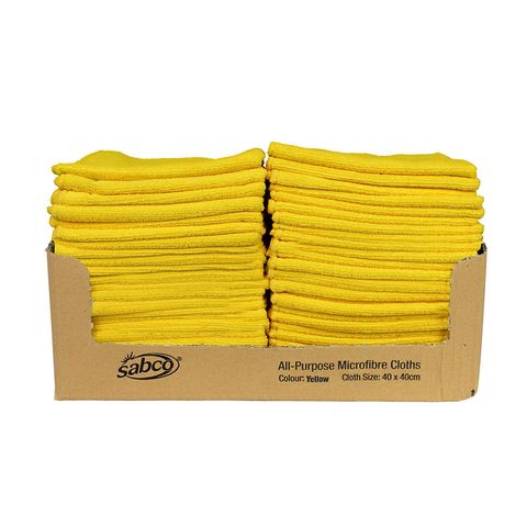 Sabco All Purpose Microfibre Cloths - Yellow - 40cm x 40cm 280gsm