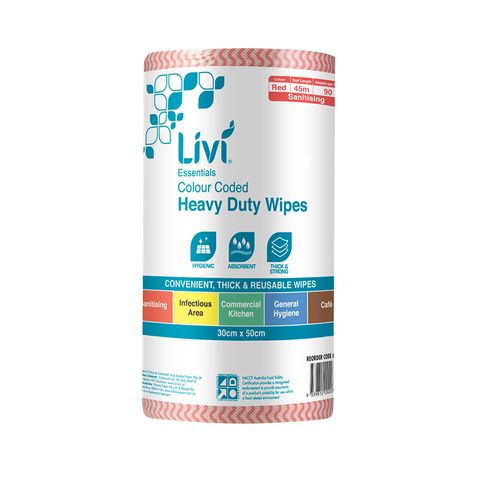 Livi Essentials Commercial Wipes (Red)