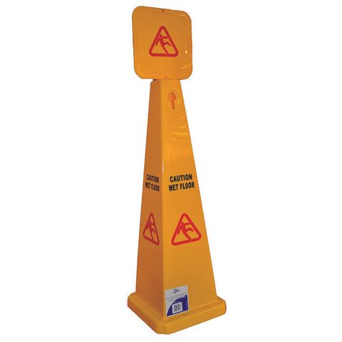 Edco Large Pyramid Caution Wet Floor Sign