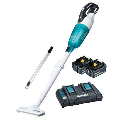 Makita 18V BRUSHLESS Stick Vacuum Kit - DC18RC + 2x BL1850B 140G19-0