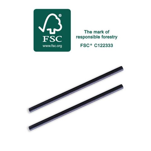 Future Friendly Black Cocktail Paper Straw Fsc Mix Credit 120mm X2500