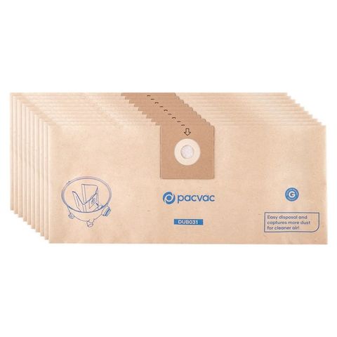 Pacvac Dust Bag - Disposable 15 Lt Glide 300 - Sealed - Pkt 10