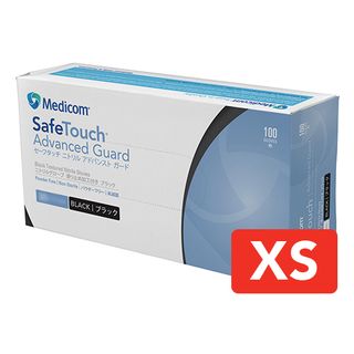 SafeTouch Advanced Guard Heavy Duty Black Nitrile Powder Free Examination Glove X-Small x100
