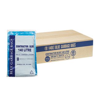Austar Packaging 140L Blue All Purpose Bin Liner Star Seal 1400 x 970mm x200