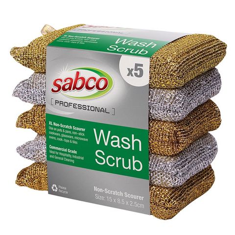 Sabco Professional Wash Scrub 15X8.5X2.5cm 5Pk