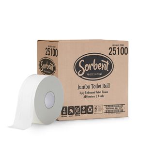 Sorbent Professional jumbo roll toilet (embossed) 2ply 250m x8