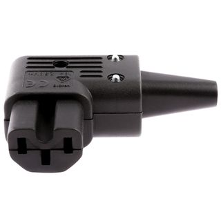 Pacvac Power Plug - Female - IEC C15 Horizontal Right Angle - Hot Conditioned - Plastic - Black