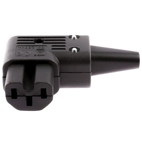 Pacvac Power Plug - Female - IEC C15 Horizontal Right Angle - Hot Conditioned - Plastic - Black