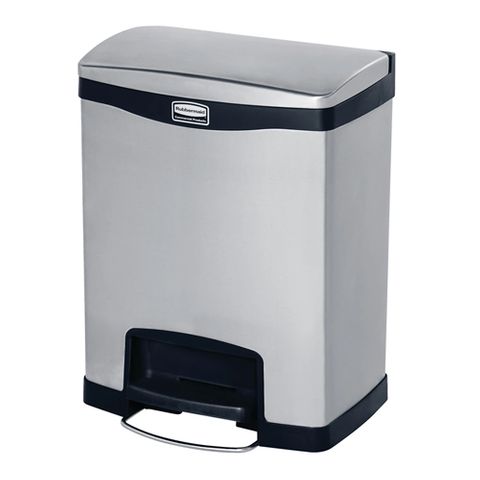 Rubbermaid Slim Jim 30L/8G Fs Metal Step On Black