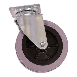 Pacvac Wheel - Castor - With Plate - Grey Rubber - 80mm