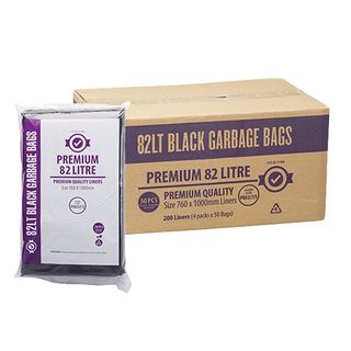 Austar Packaging 82L Black Premium Bin Liner Star Seal 1000x800mm x200