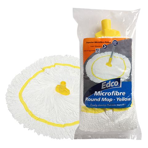 Edco Microfibre Round Mop - Yellow