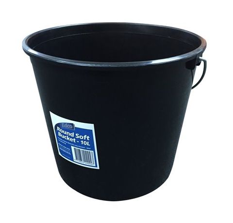 Edco Round Soft Bucket 10L Black