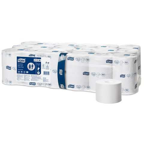 Tork Coreless Mid-Size Toilet Roll 2Ply Adv T7 X36