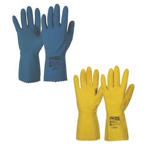 Silverlined Latex Rubber Gloves - Red - Small