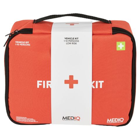 Mediq Essential First Aid Kit Vehicle In Orange Soft Pack 1-10 Persons Low Risk