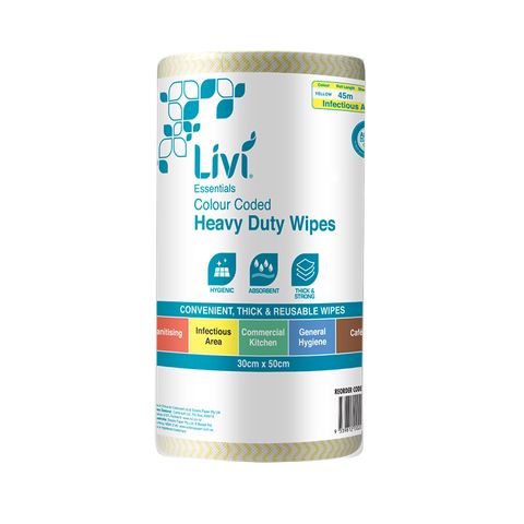 Livi Essentials Commercial Wipes (Yellow) Antibacterial