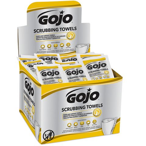 Gojo Scrubbing Towels - Citurs Scent Dual Textured X 4 Pkts / 80 Sachets Each